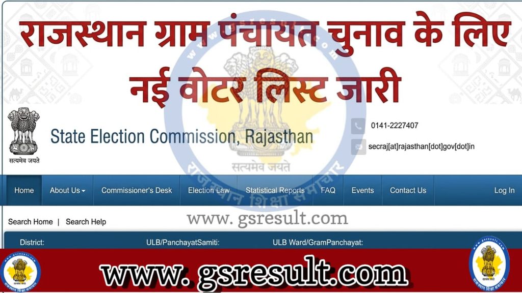 Rajasthan Gram Panchayat Chunav Voter List 2026